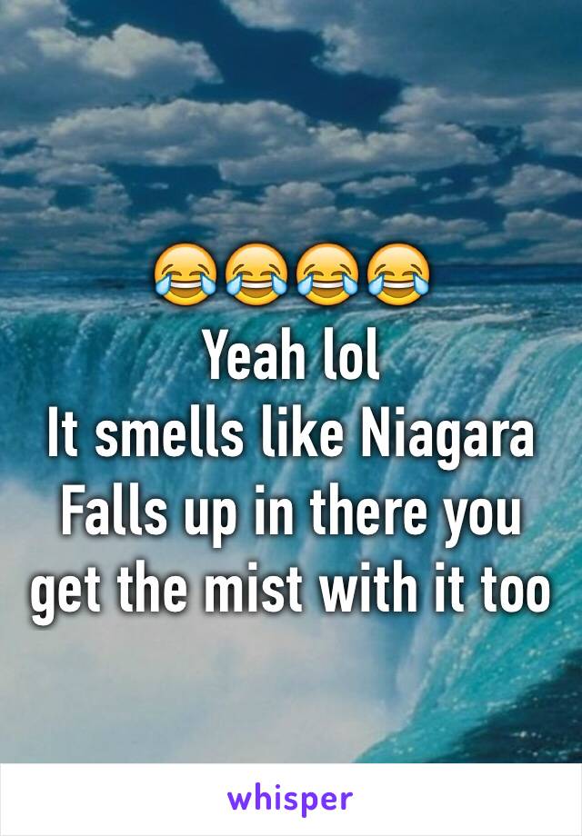 😂😂😂😂
Yeah lol 
It smells like Niagara Falls up in there you get the mist with it too