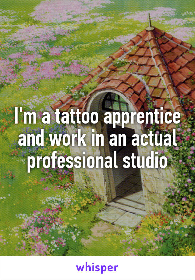 I'm a tattoo apprentice and work in an actual professional studio