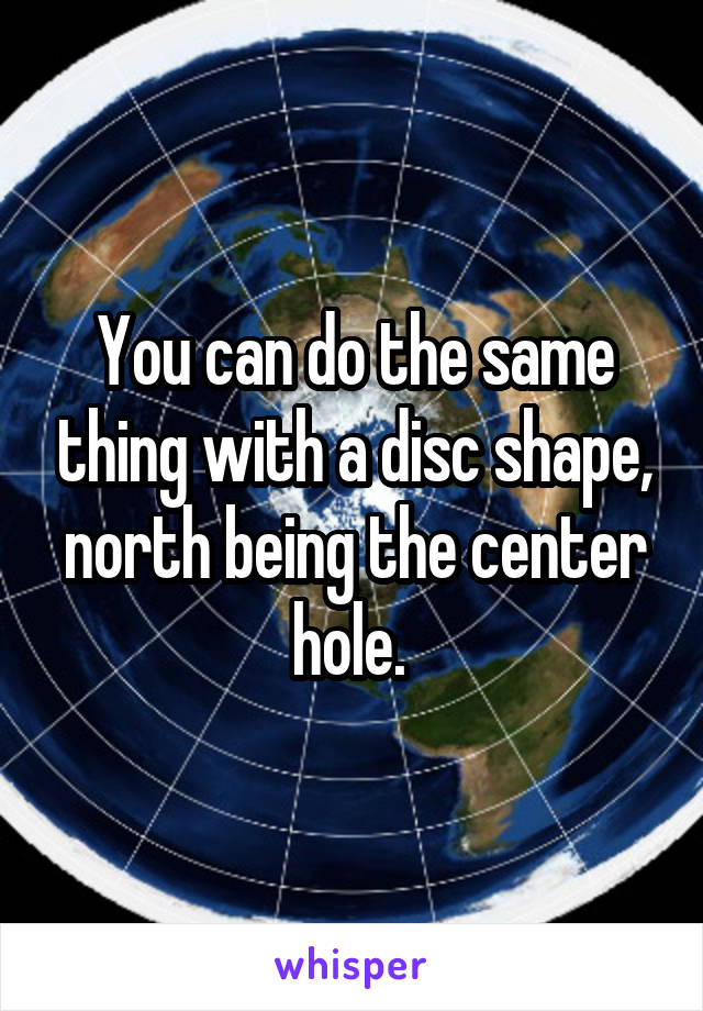 You can do the same thing with a disc shape, north being the center hole. 