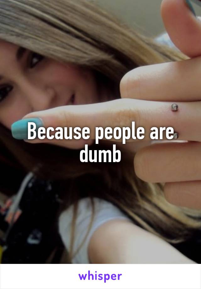 Because people are dumb