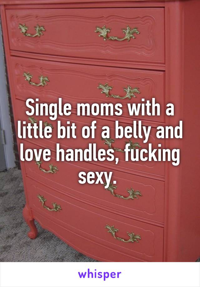 Single moms with a little bit of a belly and love handles, fucking sexy. 