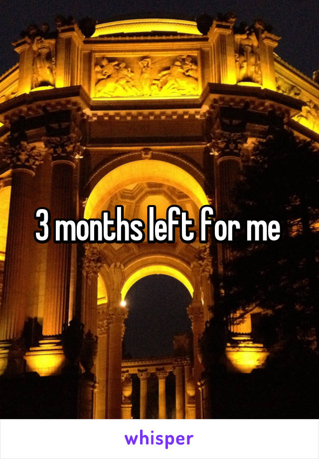 3 months left for me 