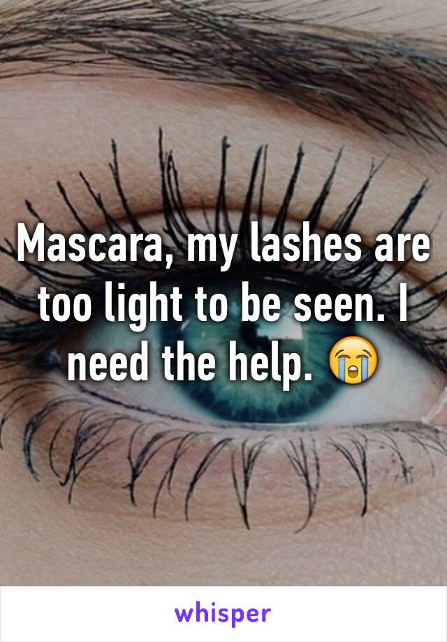 Mascara, my lashes are too light to be seen. I need the help. 😭