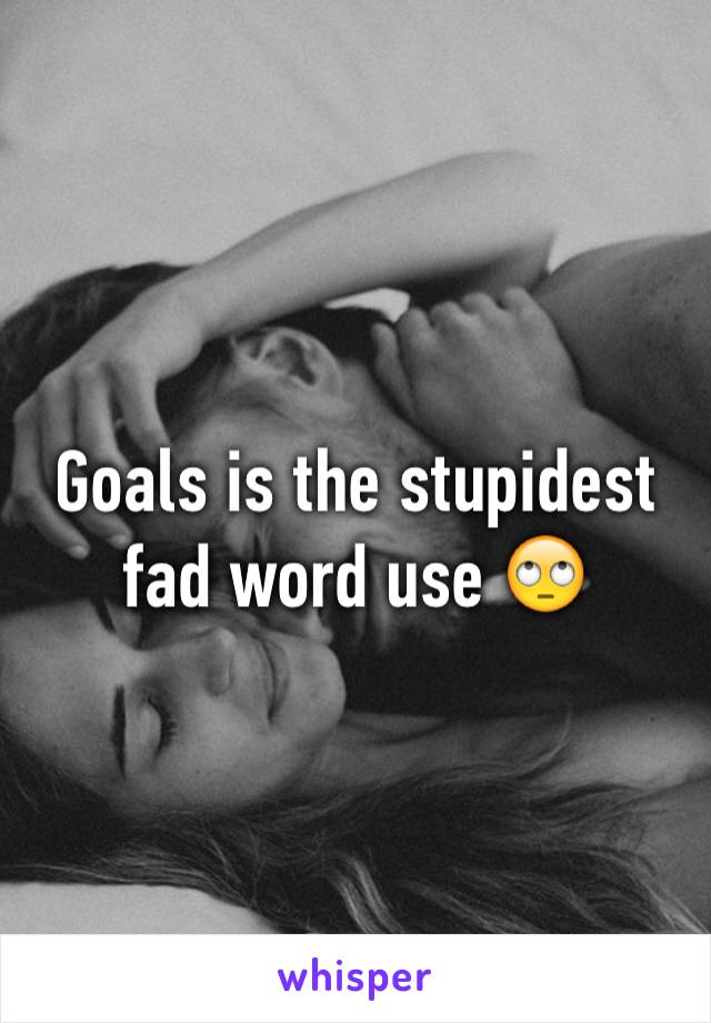 Goals is the stupidest fad word use 🙄