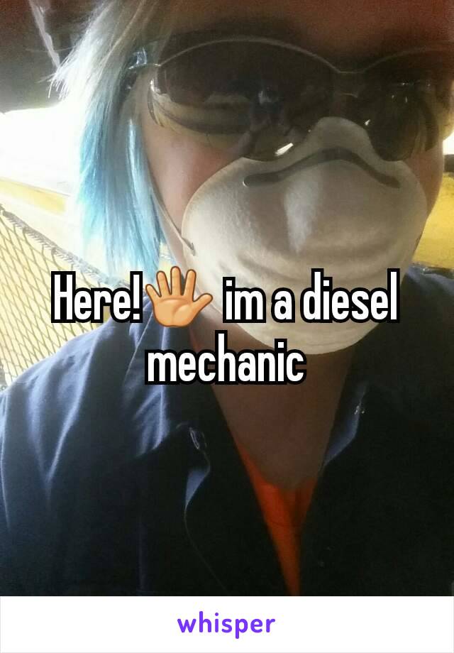 Here!🖐 im a diesel mechanic