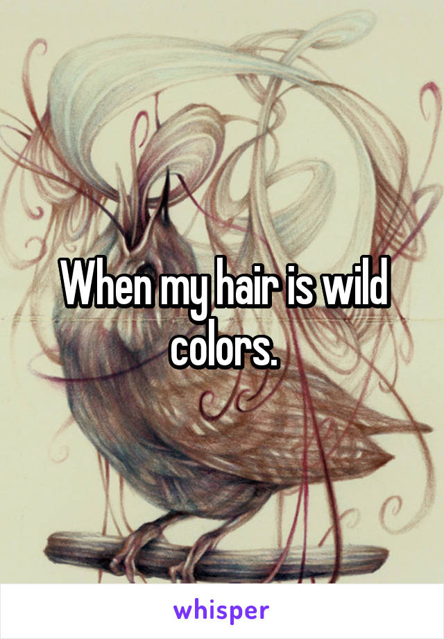 When my hair is wild colors.