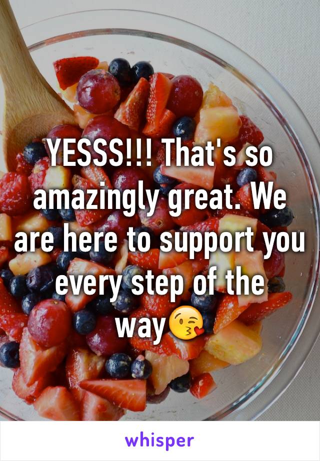 YESSS!!! That's so amazingly great. We are here to support you every step of the way😘