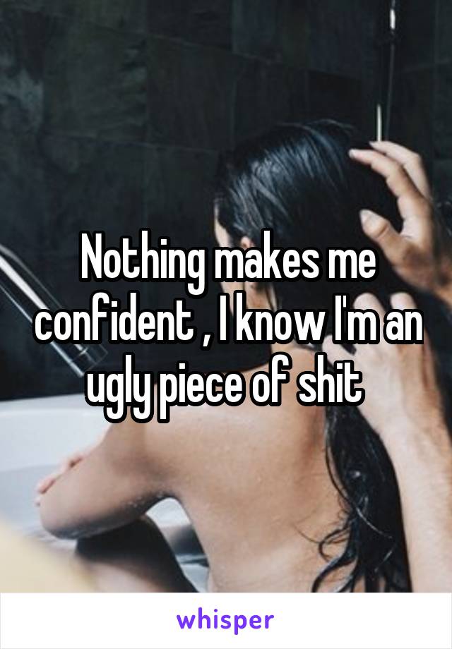 Nothing makes me confident , I know I'm an ugly piece of shit 