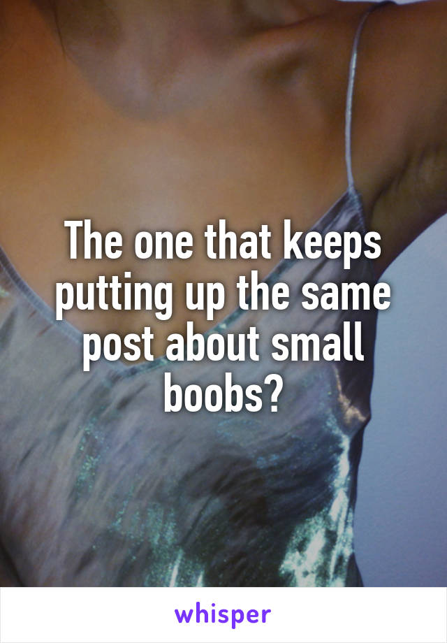 The one that keeps putting up the same post about small boobs?