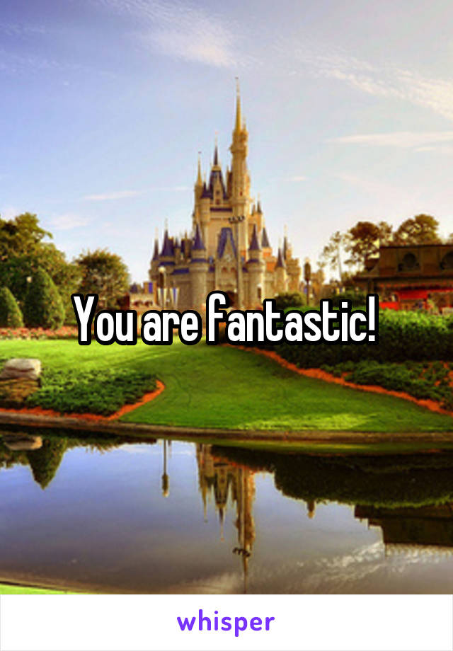 You are fantastic! 