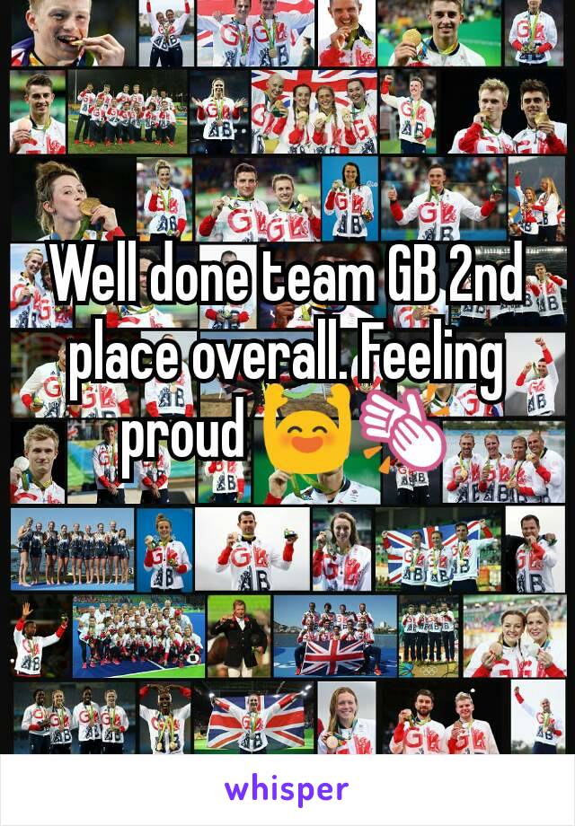 Well done team GB 2nd place overall. Feeling proud 🙌👏