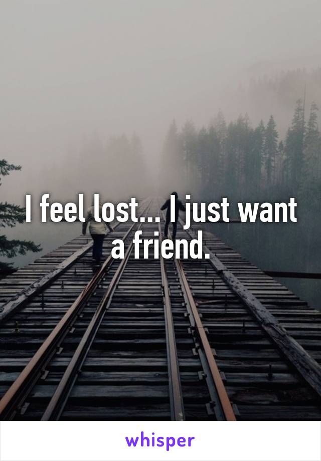 I feel lost... I just want a friend.