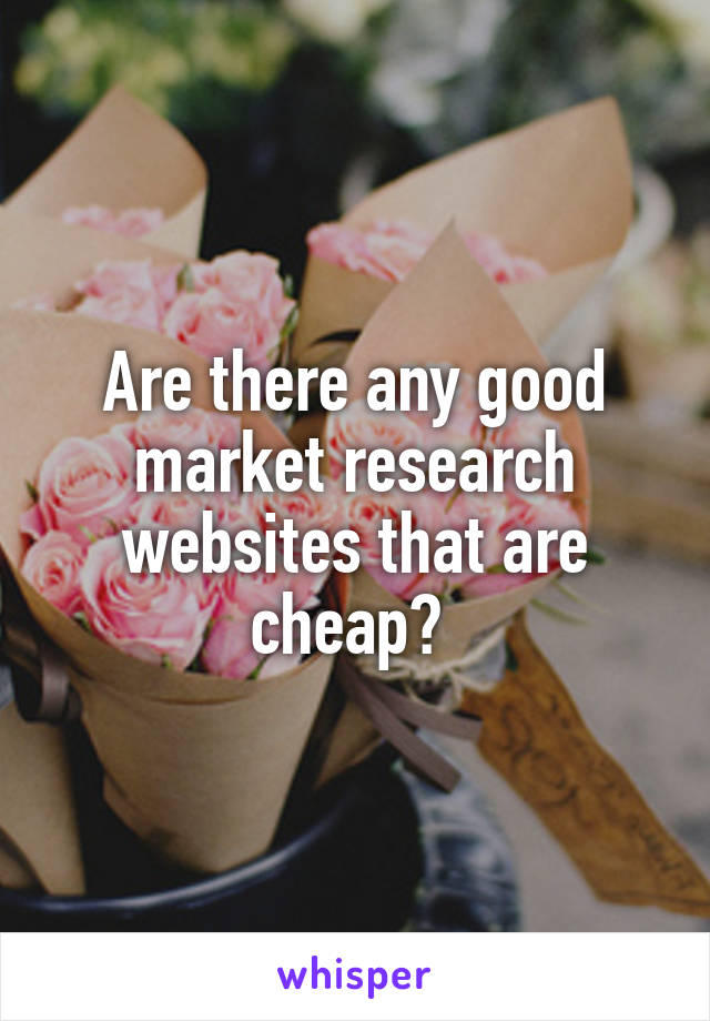 Are there any good market research websites that are cheap? 