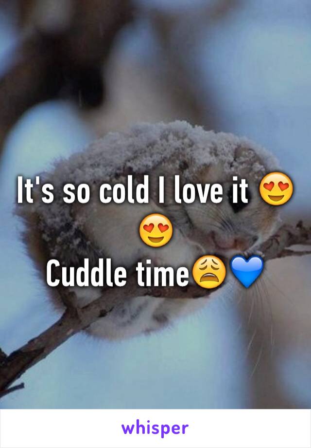 It's so cold I love it 😍😍
Cuddle time😩💙