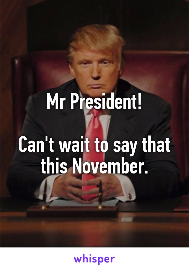 Mr President!

Can't wait to say that this November.