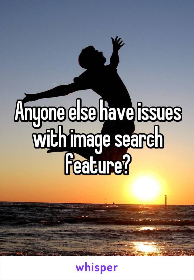 Anyone else have issues with image search feature?