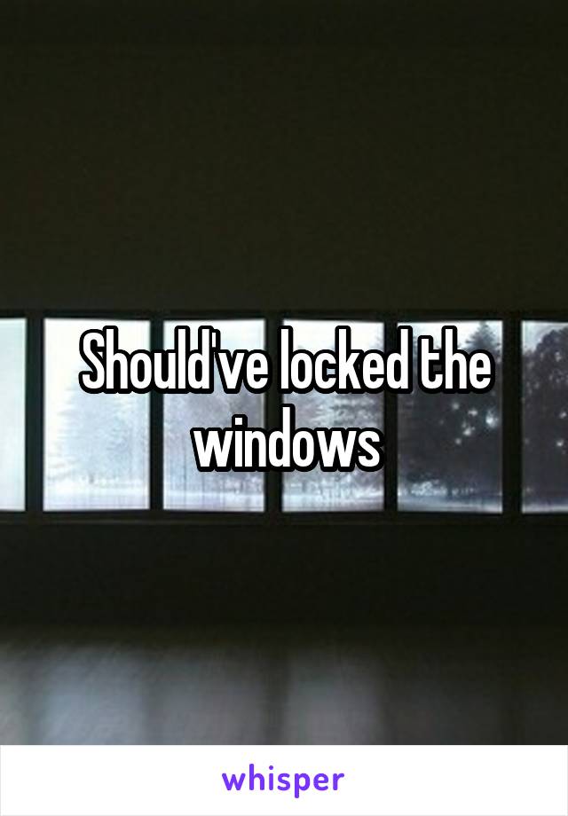 Should've locked the windows