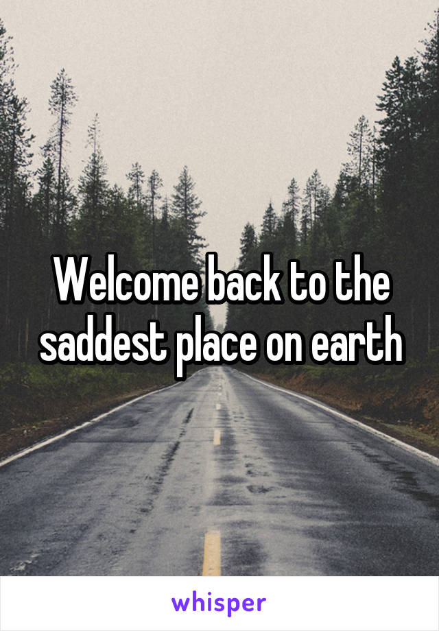 Welcome back to the saddest place on earth