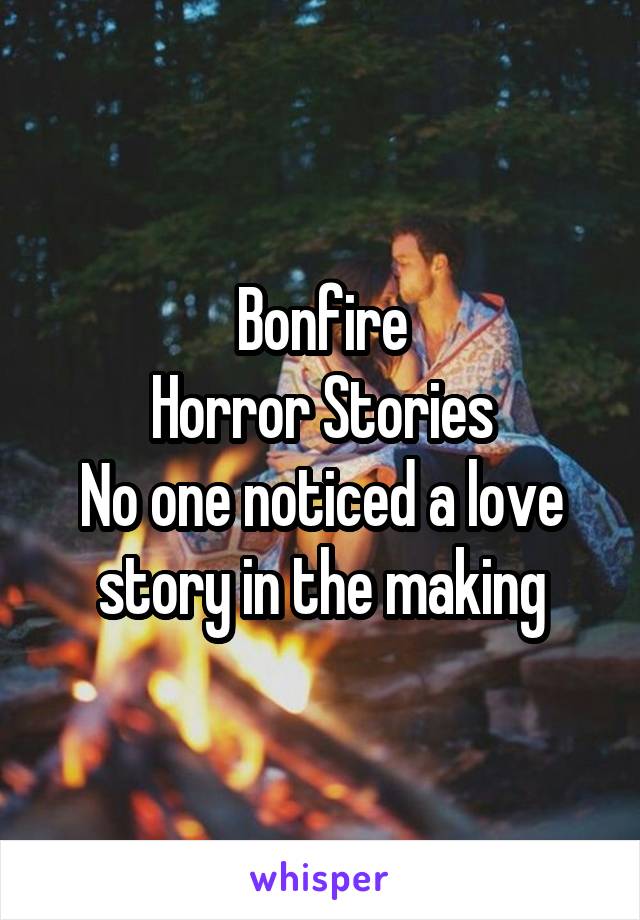 Bonfire
Horror Stories
No one noticed a love story in the making