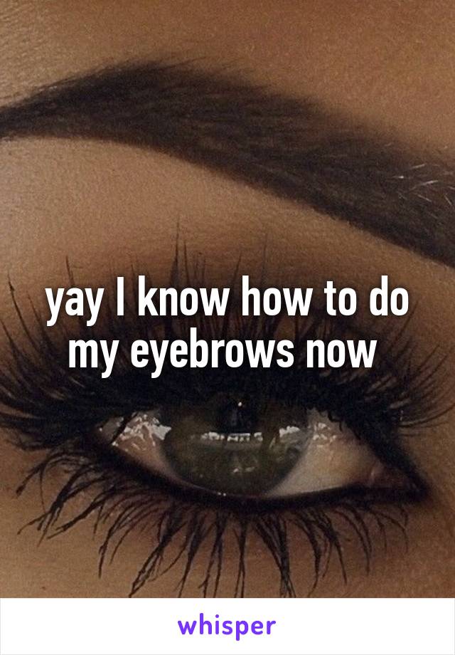 yay I know how to do my eyebrows now 