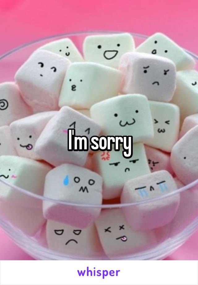 I'm sorry