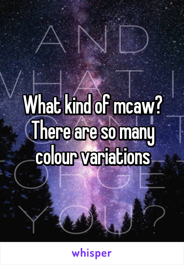 What kind of mcaw?
There are so many colour variations
