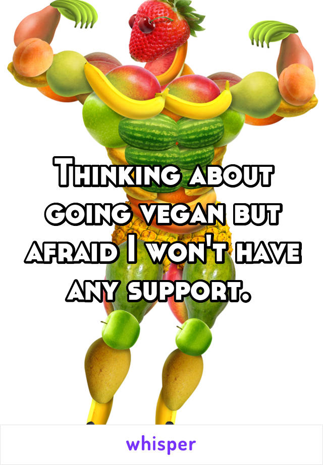 Thinking about going vegan but afraid I won't have any support. 