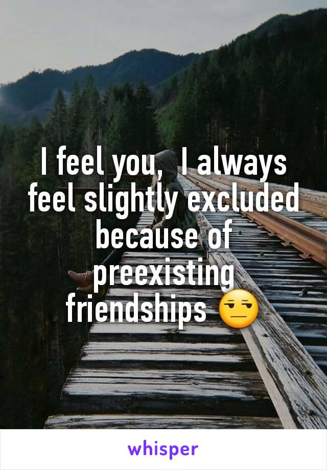 I feel you,  I always feel slightly excluded because of preexisting friendships 😒