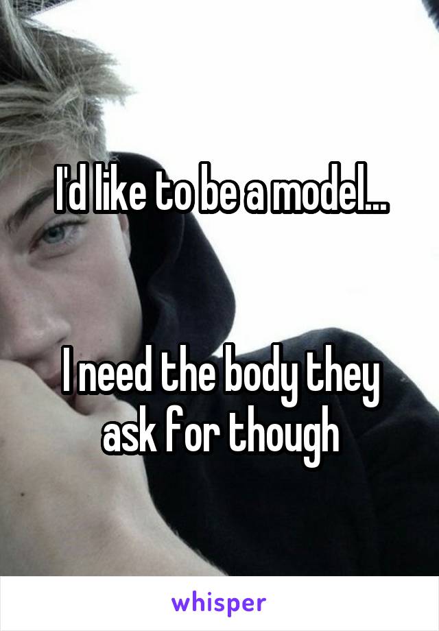 I'd like to be a model...


I need the body they ask for though