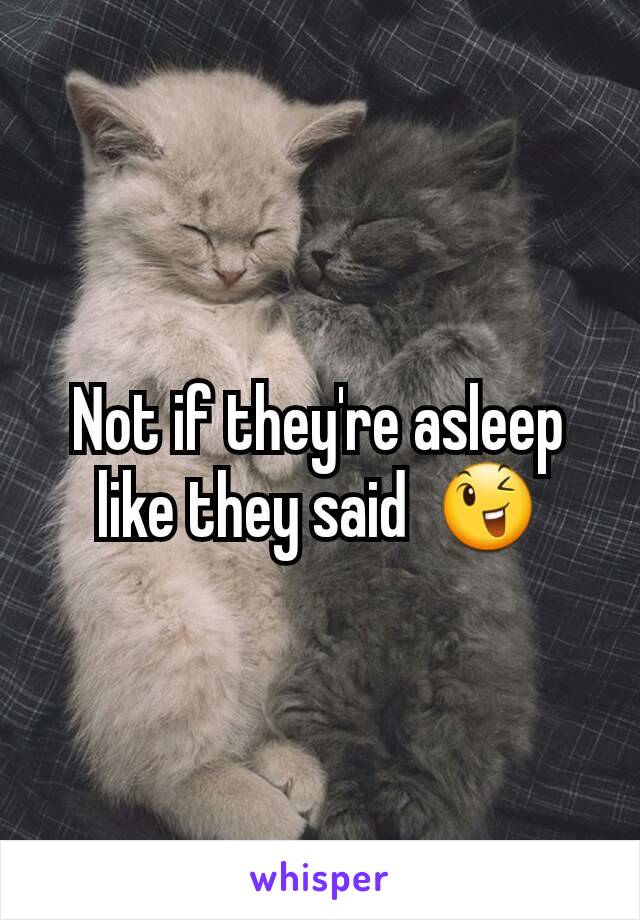 Not if they're asleep like they said  😉