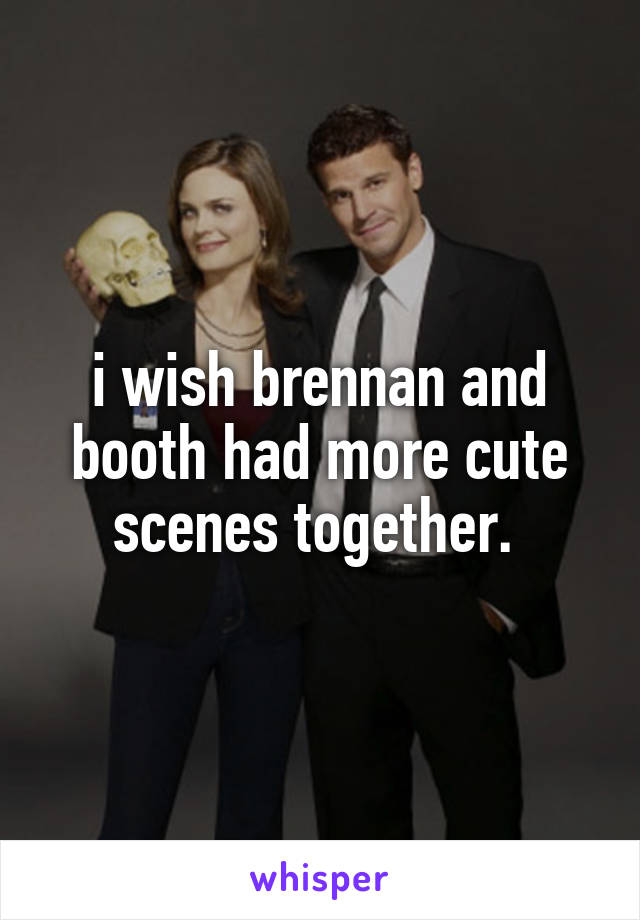 i wish brennan and booth had more cute scenes together. 