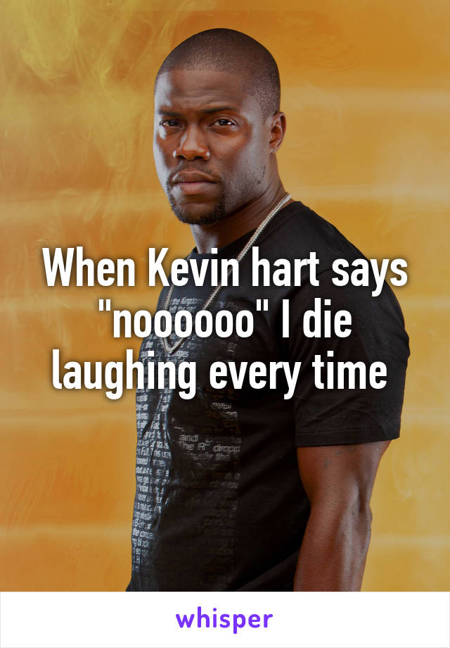 When Kevin hart says "noooooo" I die laughing every time 