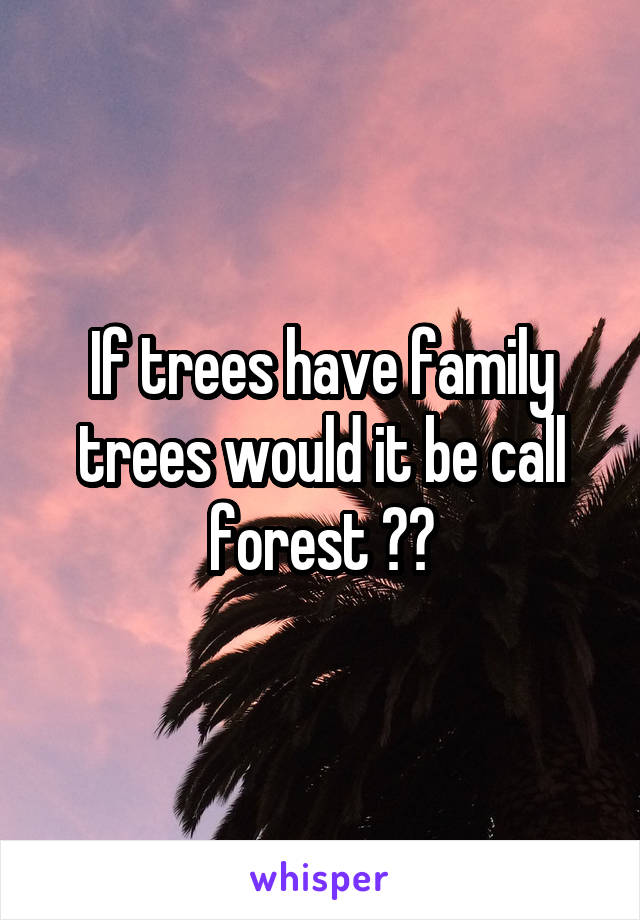 If trees have family trees would it be call forest ??