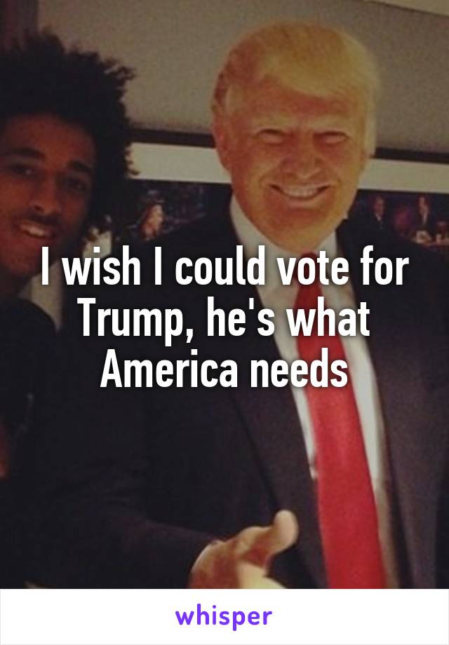 I wish I could vote for Trump, he's what America needs