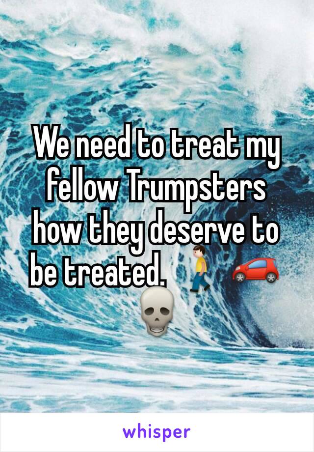 We need to treat my fellow Trumpsters how they deserve to be treated. 🚶🚗💀