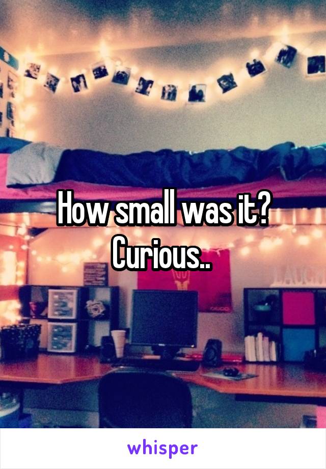 How small was it? Curious.. 