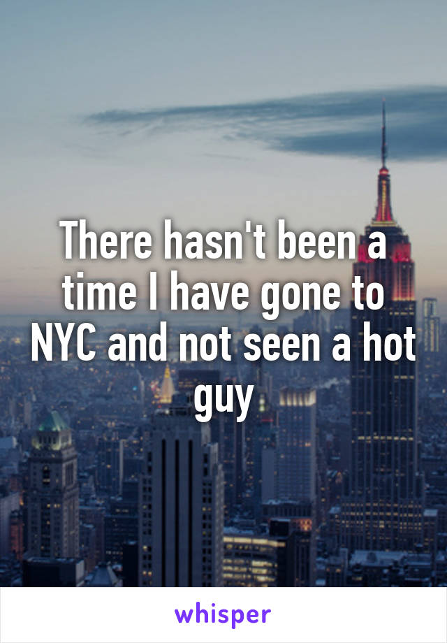 There hasn't been a time I have gone to NYC and not seen a hot guy