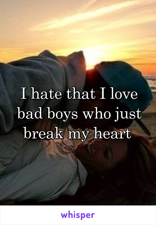 I hate that I love bad boys who just break my heart 