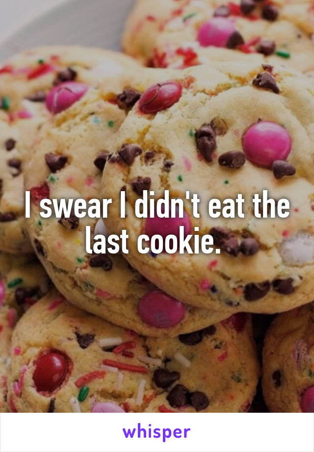 I swear I didn't eat the last cookie. 