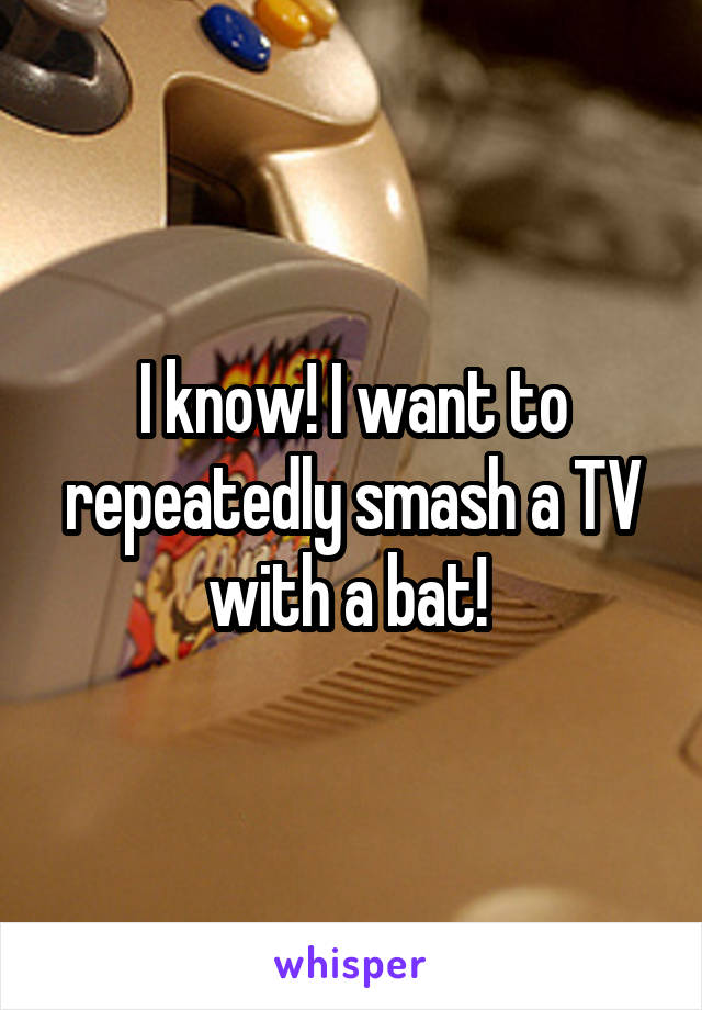 I know! I want to repeatedly smash a TV with a bat! 