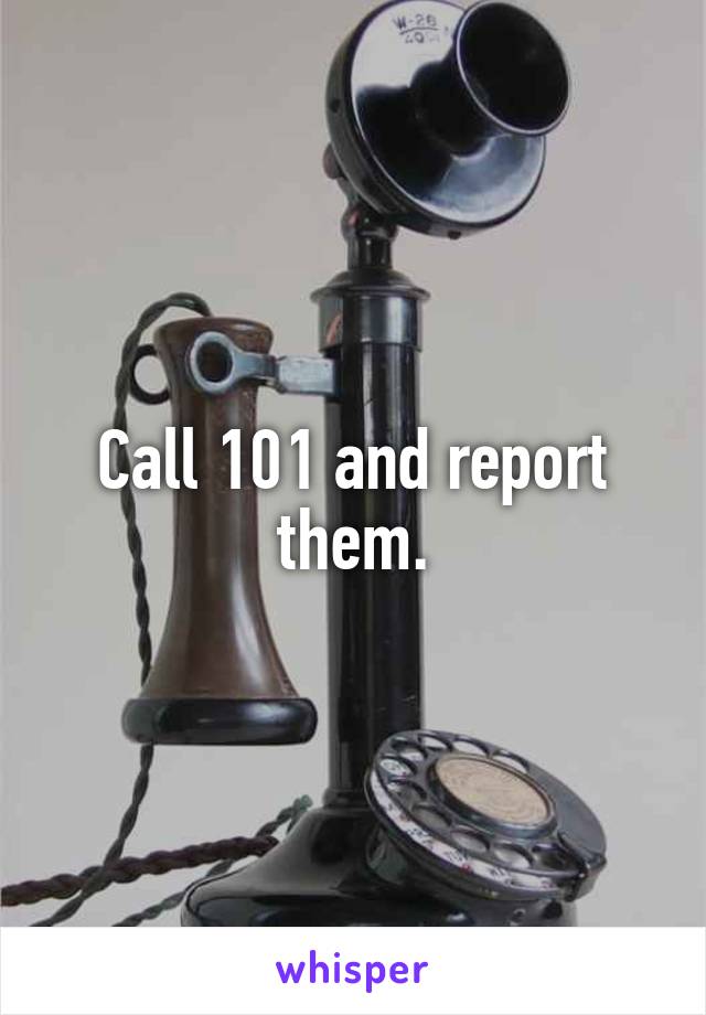 Call 101 and report them.