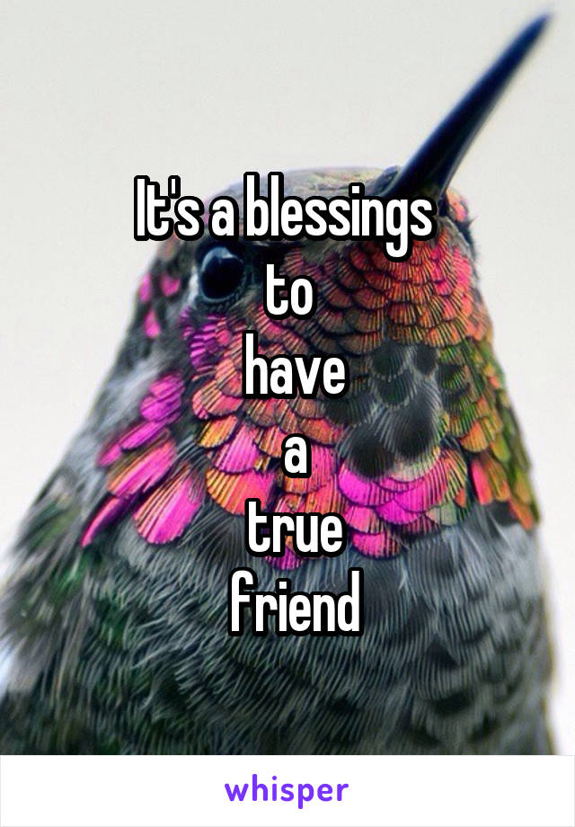 It's a blessings 
to
 have
 a
 true
 friend