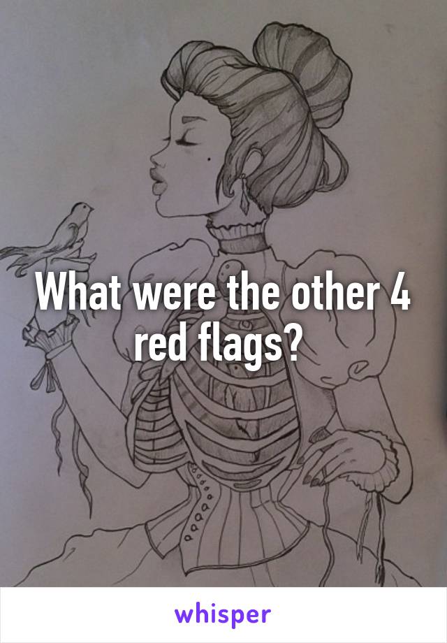 What were the other 4 red flags? 