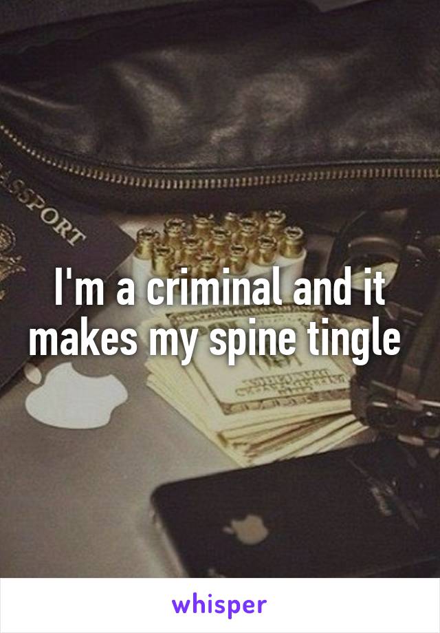 I'm a criminal and it makes my spine tingle 