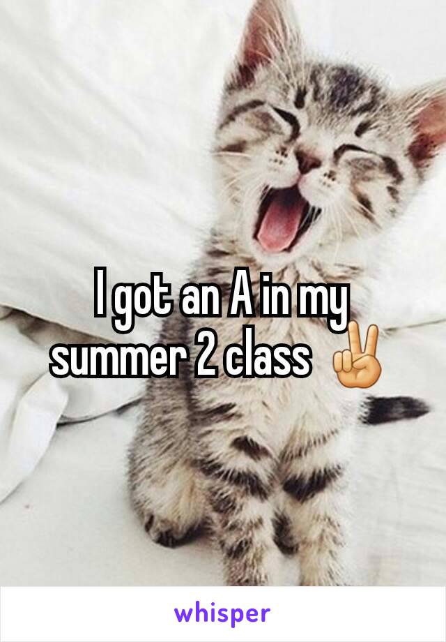 I got an A in my summer 2 class ✌