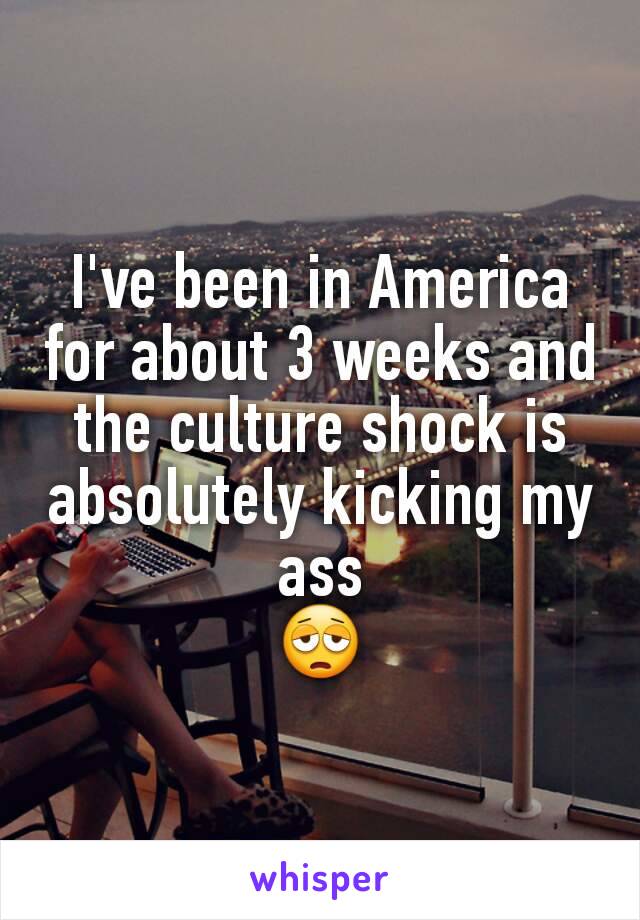 I've been in America for about 3 weeks and the culture shock is absolutely kicking my ass
😩

