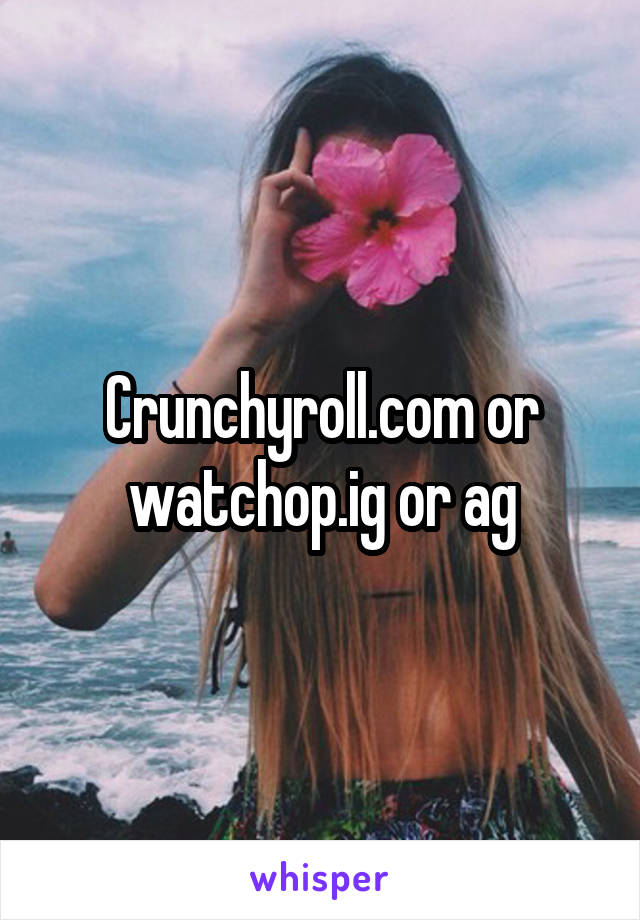 Crunchyroll.com or watchop.ig or ag