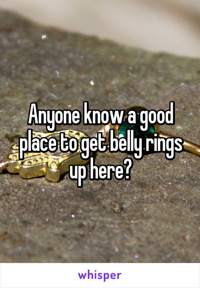 Anyone know a good place to get belly rings up here?