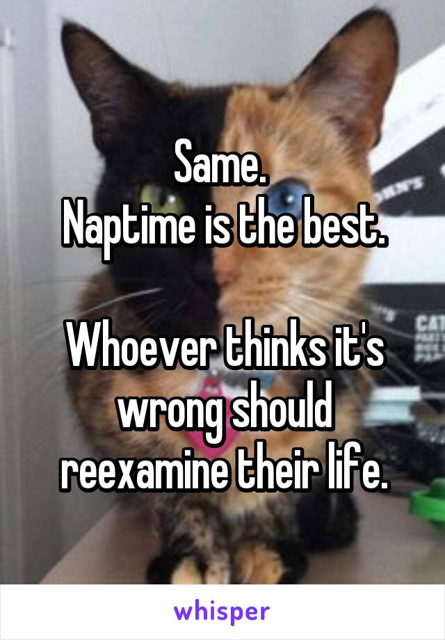 Same. 
Naptime is the best.

Whoever thinks it's wrong should reexamine their life.