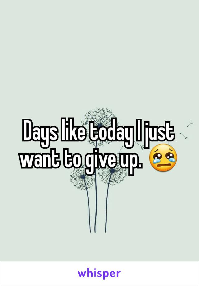 Days like today I just want to give up. 😢